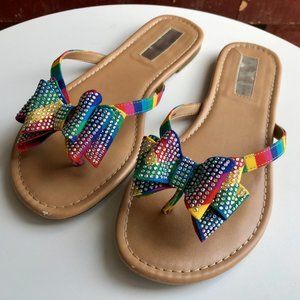 INC International Concepts Rainbow Bow Sandals 7.5